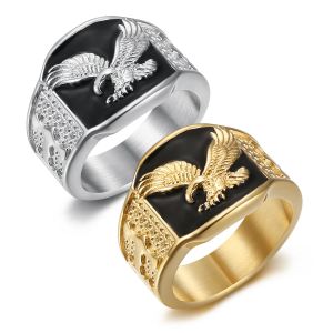 Besatm-Bague Aigle en Acier Inoxydable pour Homme, Bijoux Punk, Classique, Hip Hop, Rock, ix,