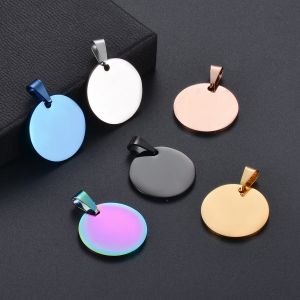 10 pièces en gros militaire armée Style disque pendentif rond 6 couleurs collier blanc en acier