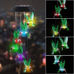 Lampe solaire &agrave; 62 LED en forme de colibri, 1 pi&egrave;ce, d&eacute;cor de jardin ext&eacute;rieur, tendance