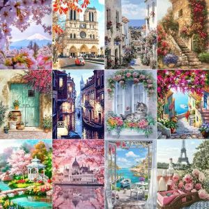 SDOYUNO 5D diamant peinture ville plein carré diamant broderie maison paysage diamant mosaïque point