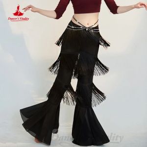 Pantalon de Costume de danse du ventre pour femmes, vêtements de danse orientale à franges, pierres