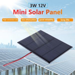 Mini panneau solaire en polysilicium, 3W, 12V, petite cellule, technologie, portable, extérieur,