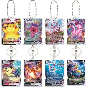 Pokémon Acrylique Porte-clés Pendentif Décoration, Carte De Jeu, Vaporeon, Espeon, Mewtwo, Gengar,