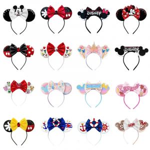 Minnie Mouse bandes de cheveux filles classiques Mickey grandes oreilles bandeaux femmes Disneyland