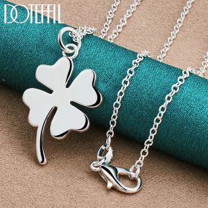 DOTEFFIL &ndash; collier avec pendentif tr&egrave;fle &agrave; quatre feuilles en argent Sterling 925, cha&icirc;ne de 16 &agrave; 30