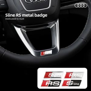 Autocollant de volant de voiture en alliage d'aluminium, embl&egrave;me pour Audi SLine Logo A3 A4 A5 A6 A7