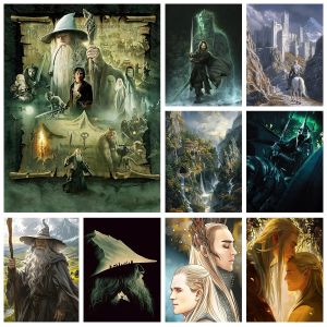 Kit de peinture diamant pour le seigneur des anneaux, affiches de films, broderie diamant, mosa&iuml;que,