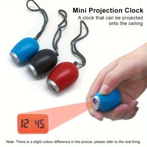 Mini horloge de Projection Portable, porte-clés avec affichage numérique LED, réveil ovale en