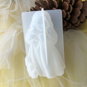 Moule à bougie princesse 3D en Silicone, princesse mignonne, ange fille, savon, résine, plâtre,