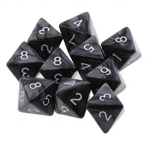 10 pièces 8 faces dés D8 dés polyédriques pour DND fête Table jeux de société jeu de dés