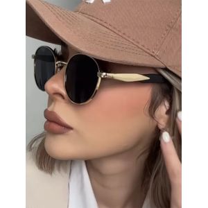 Lunettes de soleil rondes Vintage en m&eacute;tal pour femmes, nouvelle mode r&eacute;tro, marque de styliste Ins,