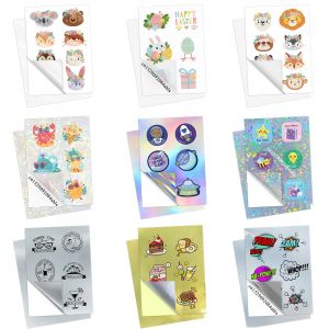 Papier Photo autocollant en vinyle pour imprimante &agrave; jet d'encre, papier vinyle holographique blanc