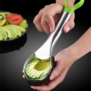 Trancheur d'avocat 2 en 1 en acier inoxydable, couteau éplucheur, Pitaya Kiwi, éplucheur, Gadget de