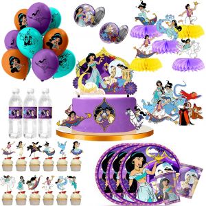 Jasmin princesse aladdin décorations de fête d'anniversaire enfants vaisselle jetable assiettes