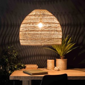 Lampe Vintage en Rotin Faite à la Main de Style Chinois, Luminaire Décoratif d'Nik, Idéal pour un