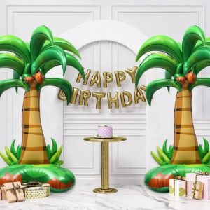 Ballon gonflable géant en cocotier de 52 pouces, palmier hawaïen, décor de fête pour anniversaire,