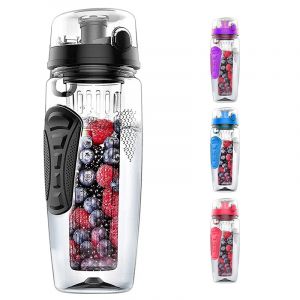 Infuseur &agrave; fruits en plastique, bouteille d'eau, poign&eacute;es de sport, 1000ml, 32oz