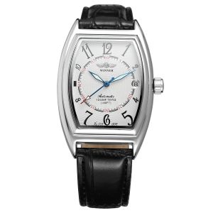 Gagnant de la mode Top marque automatique mécanique bracelet en cuir femmes calendrier d'affaires