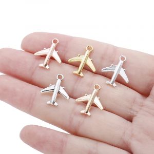 30 pièces 17*15mm 5 couleurs avion de voyage en alliage de Zinc pendentif à breloque bracelet à