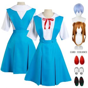 Rei Ayanami Cosplay Costume Asuka Langley Soryu Cosplay fille femmes école uniforme robes perruque