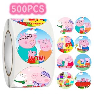 500 pi&egrave;ces Peppa Pig autocollant maternelle enfants r&eacute;compense autocollant maman cochon papa cochon