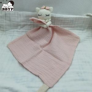 Bébé sucette apaiser serviette bavoir doux mouton chat dormir poupée dentition nourrissons confort