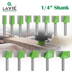LAVIE 1/4 tige nettoyage fond peu droit routeur peu ensemble propre fraise bois Machine &eacute;lectrique