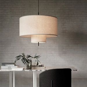 Margin-Lampe suspendue en tissu de lin, design chinois, style bohème, luminaire décoratif