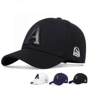 Casquettes de Baseball unisexes avec &eacute;tiquette en cuir avec lettres A brod&eacute;es, chapeaux d&eacute;contract&eacute;s