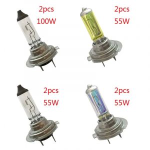 Phares halogènes H7 55W/100W 12V 3500-4500k, 2 pièces, ampoules blanches au gaz xénon, éclairage