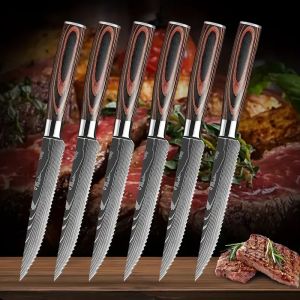 Ensemble de couteaux à Steak damas, couteaux à Steak en acier inoxydable, couperet à viande, couteau
