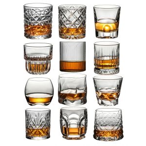 Verres &agrave; whisky &agrave; l'ancienne pour les amateurs de scotch, verrerie de style, bourbon, rhum, cadeau