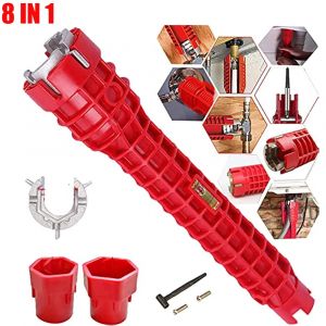 Outil de r&eacute;paration de cl&eacute; de robinet d'&eacute;vier 8 en 1, pour toilettes, salle de bains, cuisine, cl&eacute;