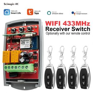 T&eacute;l&eacute;commande universelle de Garage Tuya Wifi 2CH, r&eacute;cepteur 4333 pour &eacute;metteur 433.92MHz,