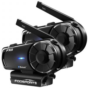 2 pièces Fodsports FX8 Intercom moto, casque sans fil Bluetooth, 8 pilotes, 1000m, radio FM