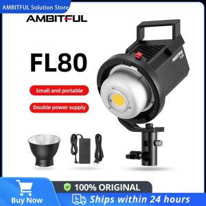 AMBITFUL-Torche vid&eacute;o LED FL80 80 80W 5600K, version 2, lumi&egrave;re du jour, CRI96 TLCI 95 + 5 effets
