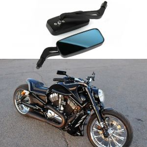1 paire de rétroviseurs de moto rectangulaires pour Harley Cruiser Bobber Chopper Softail Sportster