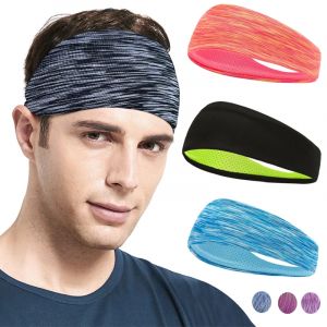 3 pi&egrave;ces bandeau pour hommes femmes &eacute;lastique Sport bandeaux bandeau Yoga bandeaux chapeaux bandeau