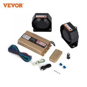 VEVOR-Alarme de Voiture avec 18 Sons, 200W, 12V, Syst&egrave;me Haut-Parleur PA avec Alarme &agrave; Iode, Sir&egrave;ne