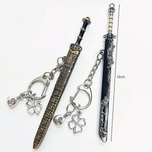 Porte-clés pendentif en forme d'épée, modèle d'arme avec gaine, couteau jouet en métal, porte-clés