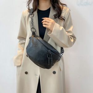 Nouveau sac de taille en cuir souple pour femmes Fanny Pack qualit&eacute; sac de poitrine cr&eacute;ateur de mode