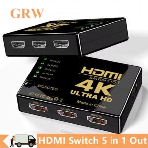 Commutateur HDMI 4K 5 en 1, sélecteur de commutateurs HDMI, Hub avec télécommande IR, commutateur