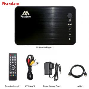Mini lecteur multim&eacute;dia Full HD Autoplay 1080P USB lecteur multim&eacute;dia HDD externe avec c&acirc;ble HD VGA