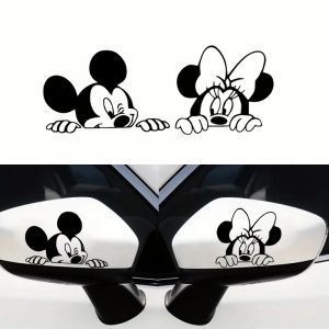 Autocollant en vinyle de dessin animé Mickey Minnie Mouse, pour décoration de pare-chocs de fenêtre