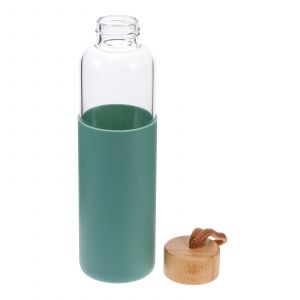 Tasse &agrave; eau en verre portable avec couvercle en bambou, mini tasse &agrave; boire, ext&eacute;rieur, &eacute;tudiant HI