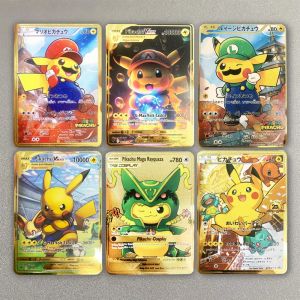 Carte Pokemon en m&eacute;tal, 10000 Points, Pikachu Charizard Arceus, dor&eacute;e, anglaise, Mewtwo Vmax GX,