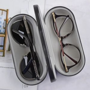 Nouveau &Eacute;tui &agrave; lunettes en m&eacute;tal &agrave; Double couche interm&eacute;diaire, deux ensembles, cadre en m&eacute;tal et