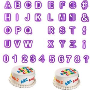 40 pi&egrave;ces/ensemble Alphabet g&acirc;teau moules Figure en plastique lettre Fondant moule gla&ccedil;age Cookie