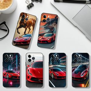 Coque de téléphone de Sport de voiture de luxe f-ferrari-f, étui en Silicone souple noir pour iPhone