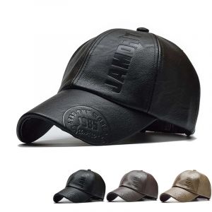 Casquettes de baseball en cuir PU avec impression de lettres, chapeaux d&eacute;contract&eacute;s r&eacute;glables,